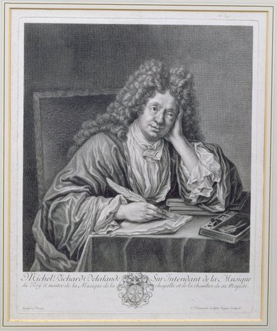 Portrait of Michel Richard Delalande, Superintendant of Music, engraved by Simon Thomassin by Jean Baptiste Santerre